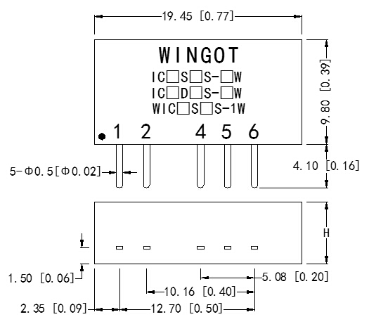 DC-DC電源模塊IC-WIC尺寸